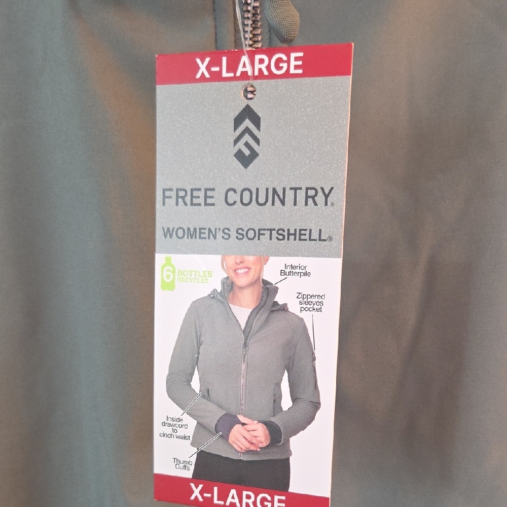 Free Country Olive Green Women's Lightweight Softshell Jacket